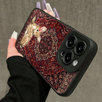 Coque de téléphone portable en TPU avec impression Totem Cerisier Cerf et ouverture pour appareil photo, compatible avec iPhone X, XR, XS, 11, 12, 13, 14, 15, 16, 17 Pro Max