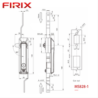 FIRIX Anti-vol MS828-1 Alliage de zinc Revêtement noir en poudre Cylindre de clé réversible Verrouillage à commande par tige à trois points Boîtier en aluminium