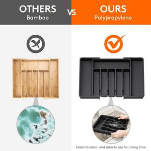 Organisateur de tiroir à couverts LM Classic Kitchen, extensible et réglable, pour cuillères, fourchettes, couteaux - Product Image 4