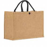 Sac fourre-tout en jute écologique réutilisable pour femme, avec fermeture éclair et ouverture, personnalisable avec logo, en fibres naturelles, pour le shopping