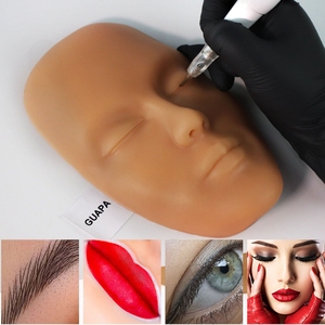 Tatouage 3D pratique visage Hyper réaliste Premium Silicone peau visage Mannequin pour la pratique du maquillage entier Silicone visage poupée - Product Image 2