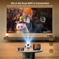 Projecteur LED HD 4K portable avec design football, Android 11 OS, WiFi6, Stéréo HIFI et plus de 1000 chaînes gratuites