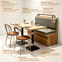 Personnalisation OEM ODM, ensemble de table en bois massif de luxe, chaises de restaurant en aluminium, banquettes rembourrées commerciales