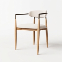 Ensemble de table à manger ronde en chêne massif, style moderne minimaliste de luxe, 4 chaises, meubles de salle à manger en bois naturel nordique