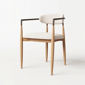 Set da Pranzo di Lusso Moderno e Minimalista in Quercia Massiccia con Tavolo Rotondo e 4 Sedie, <span class=keywords><strong>Arredamento</strong></span> per Sala da Pranzo in <span class=keywords><strong>Legno</strong></span> <span class=keywords><strong>Naturale</strong></span> Nordico - Product Image 5