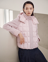 Veste bomber à capuche pour femme en tissu mélangé, manches raglan, matelassée, patchwork, long manteau d'hiver chaud avec boutons