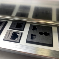 Boîtier de prise de table escamotable en alliage de zinc, câble de 5 m, indice de protection IP55, pour bureaux d'hôpitaux et de bureaux informatiques