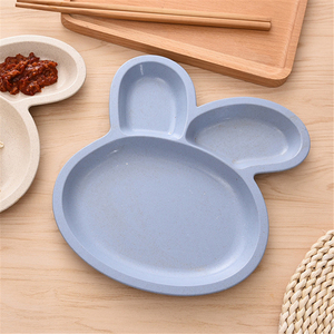 Ensemble de 3 assiettes pour bébé en forme de lapin <span class=keywords><strong>Minnie</strong></span>, en mélamine, pour enfants, passe au lave-vaisselle, design mignon - Product Image 6