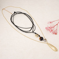 Collares de Moda 2027: Nuevos Collares Casuales con Colgante Geométrico de Cuentas y Cadena para Suéter para Mujer