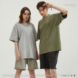 เสื้อยืดแฟชั่นแบรนด์ผู้ชาย แขนสั้น ผ้าคอตตอนหนา 250 กรัม สไตล์วินเทจ  รับสกรีนโลโก้ด้วยเทคนิคพัฟฟ์ ทรงหลวม ขายส่ง - Product Image 5