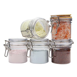 Venta Directa de Fábrica: Tarros de Plástico Transparentes Multifuncionales con Tapa de Bambú Irrompible de 200 ML, con Cierre Seguro para Sales de Baño - Product Image 6