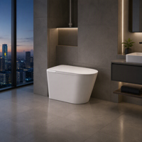 Siège de toilette intelligent de remplacement avec bidet électrique, lavage à l'eau chaude, siège chauffant et télécommande