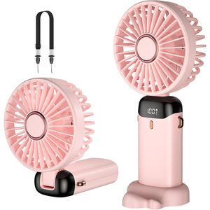 Mini ventilateur portatif USB Rechargeable à affichage numérique petit ventilateur portable pour bureau étudiant maison cadeau OEM personnalisé - Product Image 1