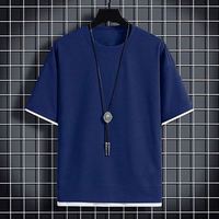 T-shirt à manches courtes en soie glacée, à motif gaufré, ample, grande taille, avec logo personnalisé, design de marque de mode