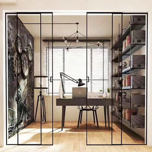 Cloison de villa portes coulissantes pour maisons intérieur moderne avec tout le verre du sol au plafond est insonorisé et isolant thermique - Product Image 6