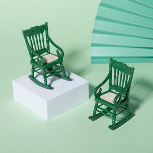 1:12 Scale <b>Wooden</b> DIY Toy Miniature <b>Rocking</b> <b>Chair</b> Model for Dollhouse Accessories for Ornaments in Life Scene - Product Image 2