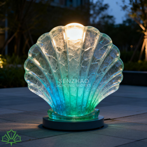 Senzhao Modern Outdoor LED Seashell Lamp Decorative Resin <b>Shell</b> Shaped Landscape <b>Light</b> for Garden Patio Villa - Product Image 2