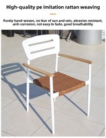 Ensemble table et chaises carrées modernes pour patio, mobilier d'extérieur en rotin, table de café pour restaurant, fête, appartement, parc, villa, atelier