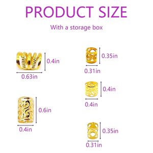 Gold Hair Jewelry <b>Braid</b> Tuefuzy Pcs Hair Dreadlock <b>Accessory</b> Metal Gold <b>Braids</b> Rings Cuffs Clips For Dreadlock <b>Accessory</b> Jewelry - Product Image 3