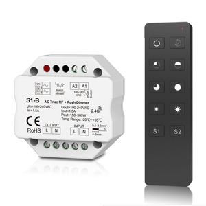 S1-B + R1 Push-Dim AC 100-240V TRIAC Dimmer hàng đầu cạnh và dấu cạnh mờ điều khiển + RF không dây điều khiển từ xa 1.5A - Product Image 1