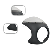 Vente directe d'usine, plusieurs couleurs disponibles - Phare de moto universel de 7 pouces, rétro, style Cafe Racer, avec pare-brise pour guidon