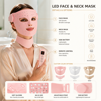 Masque LED rechargeable SUNGLOR SGMSK4D, batterie 2000 mAh, appareil pour le visage et le cou, production OEM en usine
