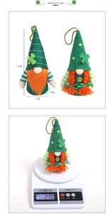 Gnomes du jour de la Saint-Patrick avec lumières, chapeau à paillettes, ornements en peluche du jour de la Saint-Patrick avec trèfle, décorations de table pour la maison - Product Image 6