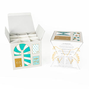 Ensemble de <span class=keywords><strong>calendrier</strong></span> de l'avent de Noël personnalisé boîtes mystère en papier kraft boîte aveugle boîte de comptage de cadeau de Noël de nouvel an avec nœud de ruban - Product Image 2