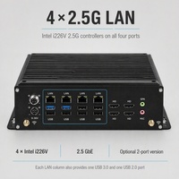 Mini PC industriel embarqué X86 Intel 13e/14e génération HX Core i7-13650HX/12650HX 4 ports LAN 2.5G 4 sorties HD 6 ports COM DC 9-36V