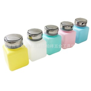 Venta directa de fábrica de botellas de alcohol de 120 ml con pulsador (blancas, rojas, amarillas, verdes, azules) para lavar platos, diluyente - Product Image 1