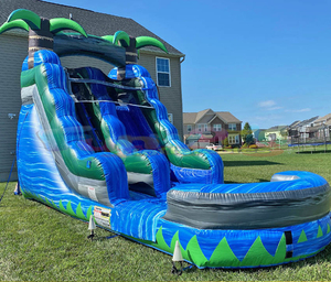Toboganes de agua comerciales para fiesta de verano, tobogán inflable para exteriores, Castillo de salto, árbol, tobogán de agua inflable para piscina para niños - Product Image 5