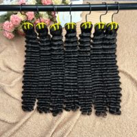 Extensions de cheveux humains vierges non traités, bouclés indiens bruts, ondulations profondes vietnamiennes, alignées sur les cuticules, pour revendeurs