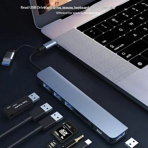 Base de Expansión USB 3.0 Tipo-C de Aleación de Aluminio, Divisor Multi-Interfaz de 8 Puertos, Hub USB para Portátil, Tablet, Teléfono, Computadora de Escritorio - Product Image 4