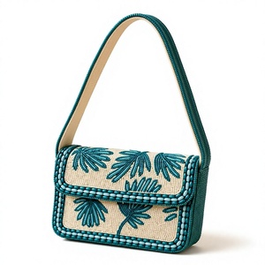 กระเป๋าคลัทช์ใบปาล์มประดับลูกปัด MS Handicraft สีสันตามสั่ง ลูกปัดแก้วรูปทรงตามสั่ง ทำด้วยมือ กระเป๋าสะพายข้าง - Product Image 1