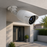 Caméra de surveillance IP PoE 4MP, type tourelle/bullet, filaire, pour extérieur/intérieur, vision nocturne, détection de mouvement humain