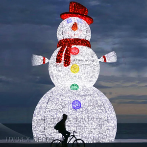 Personalizzazione decorazioni natalizie LED gigante 3D Santa Claus e pupazzo di neve motivo luci scultura per natale decorazione di illuminazione - Product Image 6