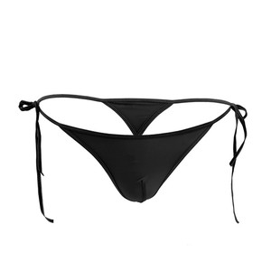 Nuovo Slip <span class=keywords><strong>Uomo</strong></span> Sexy in Seta Ghiaccio Elasticizzata, Perizoma a Vita Bassa Senza Cuciture Traspirante con Design Allacciato - Product Image 3