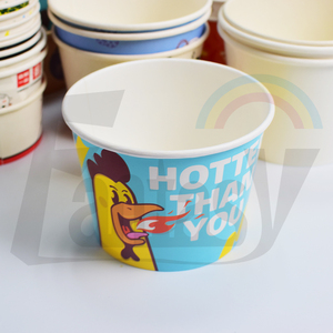 Blanco a prueba de grasa 16oz desechable para llevar papel Kraft tazón de sopa taza para sopa caliente gachas con tapa de papel Cubo de papel para sopa - Product Image 3