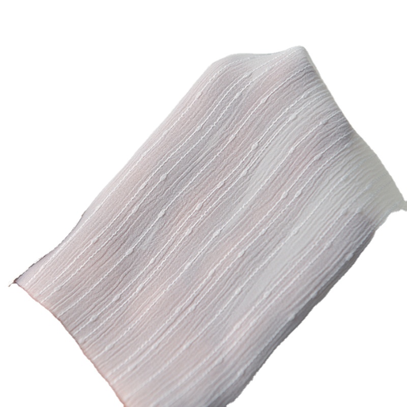 Woven striped bubble Chiffon Fabric antique shirt sunscreen shirt dress upper undergarment garment Chiffon Fabric