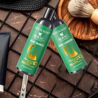 Men Beard Care Kit Cleansing Refressing Beard Wash Shampooing Après-shampooing pour barbe adoucir Prévient les démangeaisons et l'écaillage