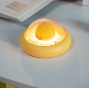 Nuova piccola anatra carina a forma di UFO Touch Control atmosfera camera <span class=keywords><strong>da</strong></span> letto calda luce sognante notte notte lampada portatile per bambini - Product Image 3