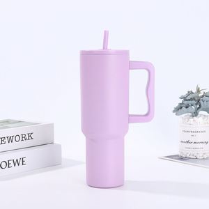 Car H4.0 <b>Handle</b> Travel <b>Tumbler</b> <b>40oz</b> Double Wall Vacuum Mug Lid Straw Anti-Slip OEM Custom Logo - Product Image 2