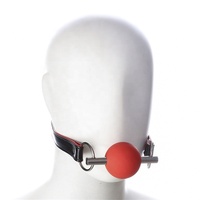 Vente chaude Adulte SM Bondage Gear Bouche Ball Gag avec bracelet en cuir PU fétiche Couple retenue jouets