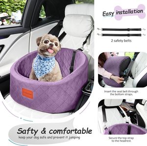 Siège de <span class=keywords><strong>voiture</strong></span> pour <span class=keywords><strong>chien</strong></span> et chat pour petits animaux de compagnie, tissu en coton ultra doux, design matelassé en diamant confortable, imperméable, écologique, antidérapant - Product Image 4