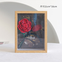 Cadre photo rose élégant fait à la main au crochet fleur tricotée pour décor de bureau à domicile décoration de bureau artificielle durable