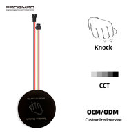 Dernier modèle Interrupteur intelligent à capteur de vibration invisible pour meubles miroir DC12V 24V 5A, disponible en une et trois couleurs, pour l'éclairage des miroirs et des armoires