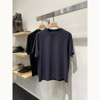 T-shirt en coton tissé sur mesure haut de gamme, style Old Money, minimaliste et solide, à manches courtes, pour homme, décontracté, polyvalent, tendance et coupe ample pour l'été