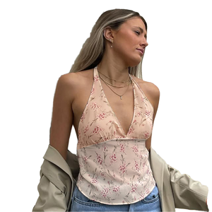 Haut bustier court imprimé respirant pour femme, style bodycon, sans bretelles, dos nu, corset pour l'été, soirée club, sexy, avec lacets, camisole OEM - Product Image 4
