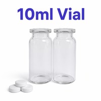 Flacon d'injection en verre borosilicate ISO 15378 GMP 22x50mm, flacon tubulaire pharmaceutique de type I 10ml pour la fabrication de médicaments stériles