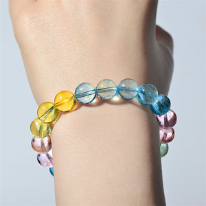 สร้อยข้อมือหินมอร์แกนคริสตัลน้ำแข็งธรรมชาติ สีชมพูแคนดี้อะความารีน ของขวัญเครื่องประดับ - Product Image 3
